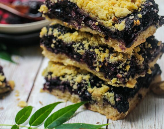 Mood Boosting Blueberry Chia Jam Crumb Bars (Paleo)