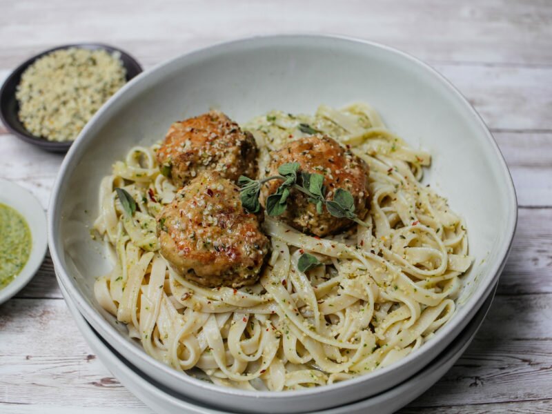 Turkey-Arugula-Pesto-Meatballs-Gluten-Free-Dairy -Free